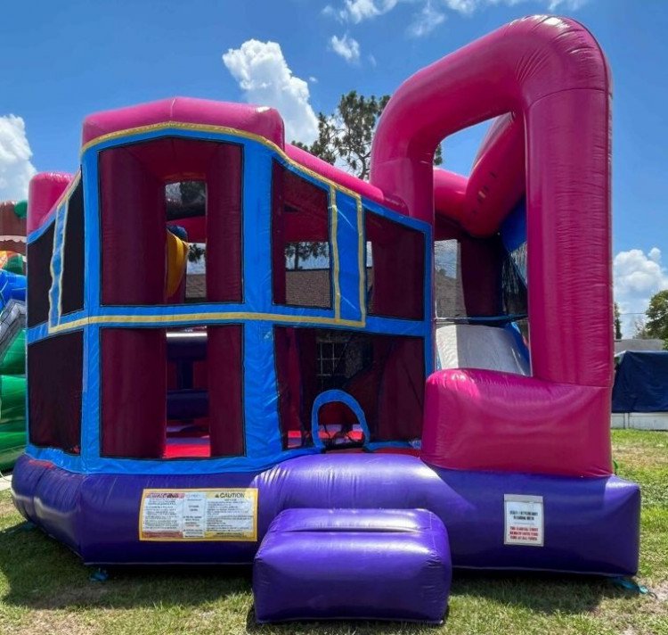 Pink Combo Bounce House Dry Only